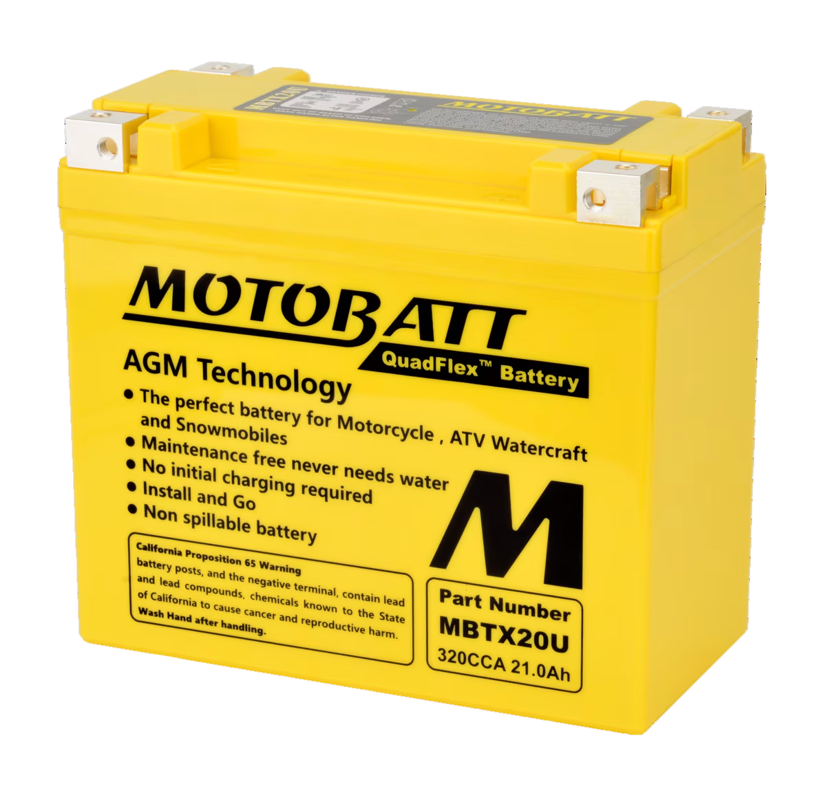 MBTX20U Motobatt 12V AGM Battery