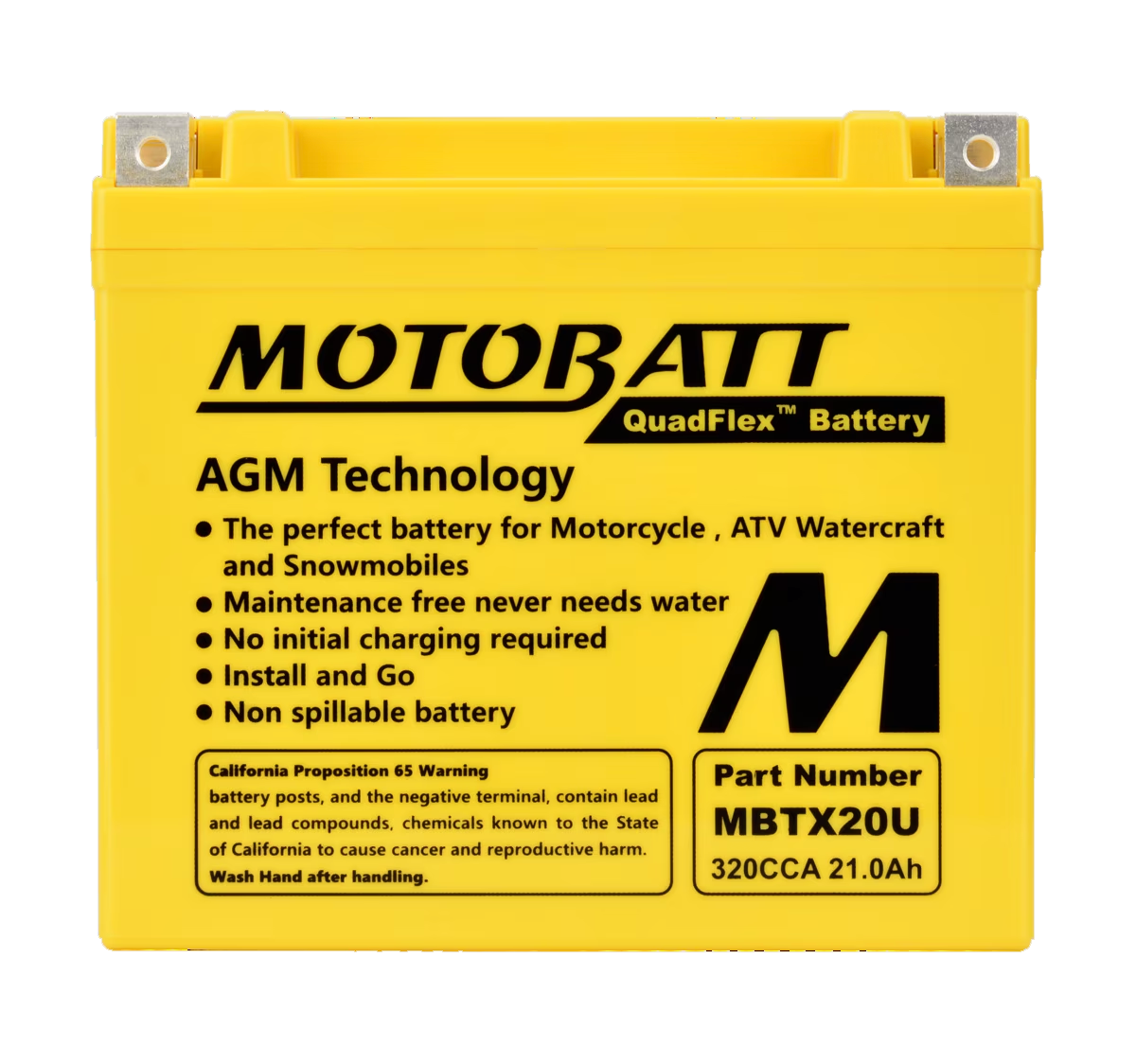 MBTX20U Motobatt 12V AGM Battery