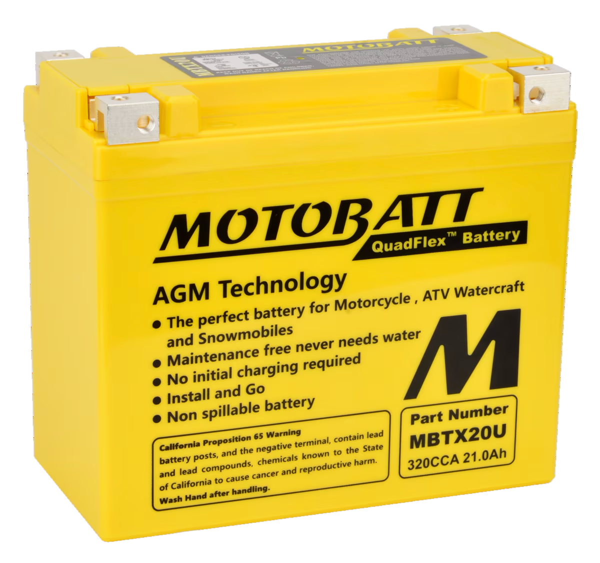 MBTX20U Motobatt 12V AGM Battery