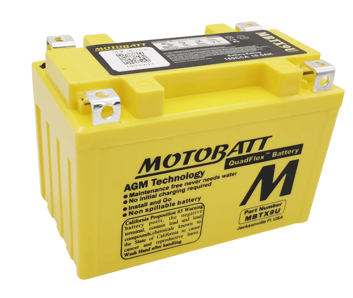 MBTX9U Motobatt 12V AGM Battery