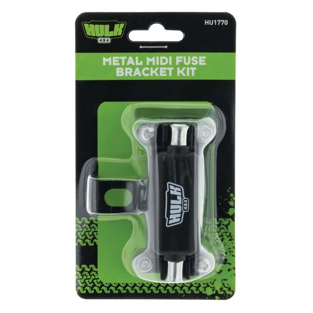 HULK 4x4 Metal Bracket w/2x Midi Fuse Holders & Fuses 60A