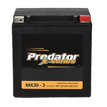 Predator MX30-3 High-Performance Motorcycle Battery (12 V, Maintenance-Free)