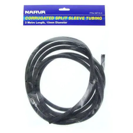 Narva 10mm Split Convoluted Wiring Loom Tubing 3m Roll 56710-3