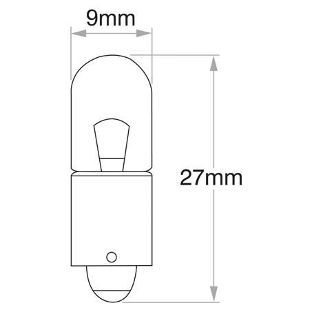 12V 4W BA9S Dash/Number Plate Globe