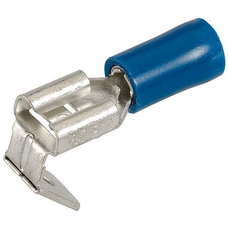 Crimp Terminal 2 Way Male/Female Blade Blue Insulated 6.3mm - 10 Pce