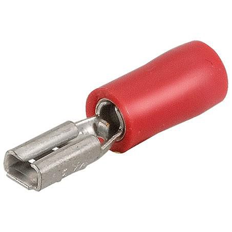 Crimp Terminal Female Blade Red Insulated 3mm - 18 Pce