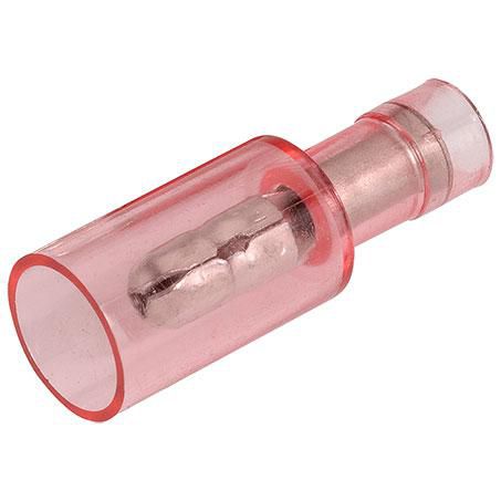 Crimp Terminal Male Bullet Red Insulated 2.5mm - 12 Pce