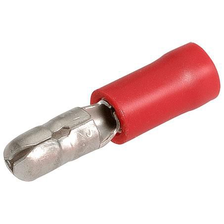 Crimp Terminal Male Bullet Red Insulated 4.3mm - 14 Pce