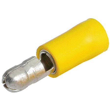 Crimp Terminal Male Bullet Yellow Insulated 5mm - 8 Pce