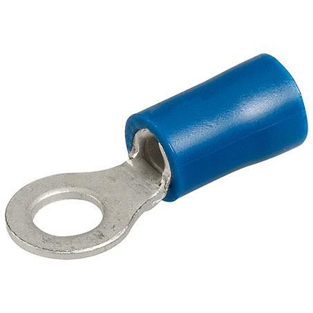 Crimp Terminal Ring Blue Insulated 4.3mm - 25 Pce