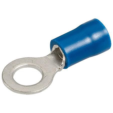 Crimp Terminal Ring Blue Insulated 5mm - 25 Pce