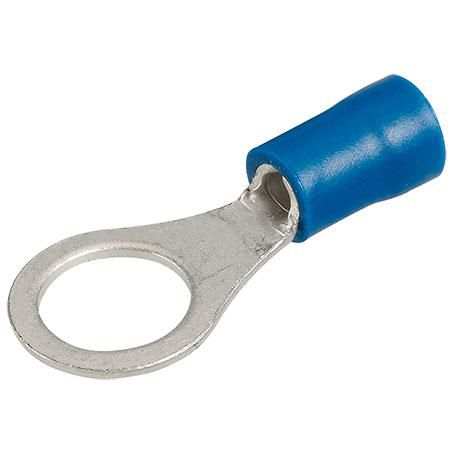 Crimp Terminal Ring Blue Insulated 8.4mm - 14 Pce
