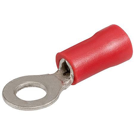 Crimp Terminal Ring Red Insulated 4.3mm - 25 Pce