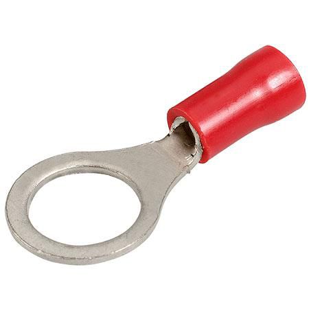 Crimp Terminal Ring Red Insulated 8.4mm - 16 Pce