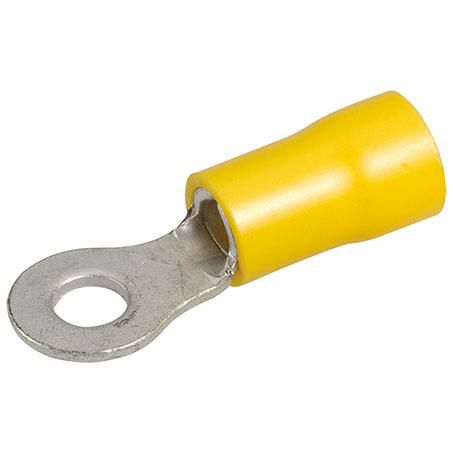 Crimp Terminal Ring Yellow Insulated 4.3mm - 14 Pce