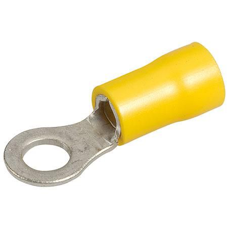 Crimp Terminal Ring Yellow Insulated 5mm - 14 Pce