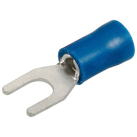 Crimp Terminal Spade Blue Insulated 4.3mm - 20 Pce