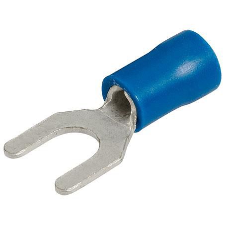 Crimp Terminal Spade Blue Insulated 5mm - 21 Pce