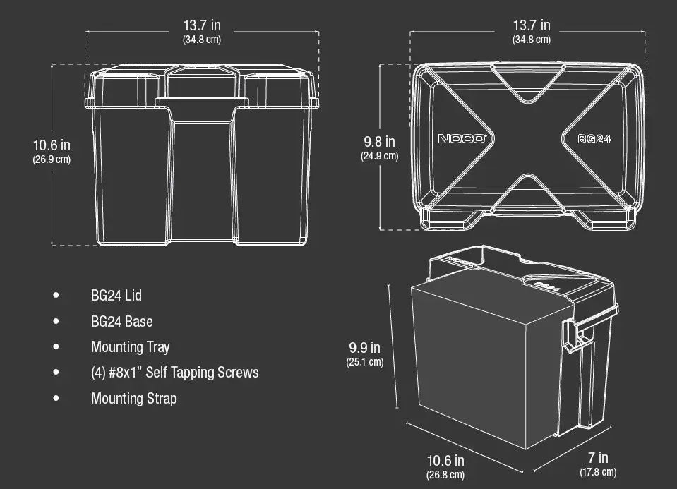 NOCO BG24 Battery Box - Group 24 Heavy Duty Snap-Top Case