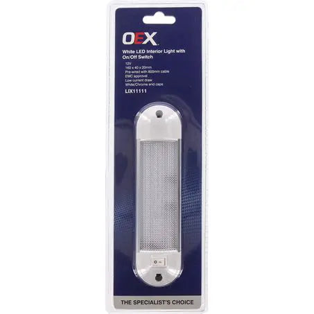 OEX LED Interior Light with Switch - 12V Compact Cabin Light (LIX11111)
