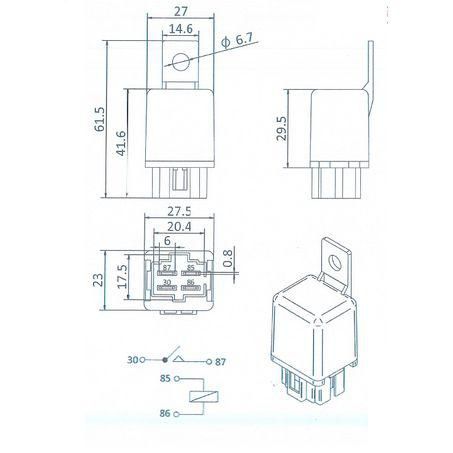 OEX Mini Relay 12V Normally Open 30A (ACX1990)