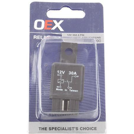 OEX Mini Relay 12V Normally Open 30A (ACX1990)