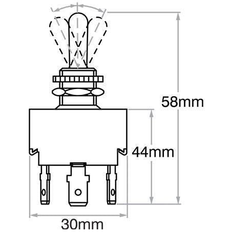 OEX Toggle Switch Mom On - Off - Mom On - SPDT