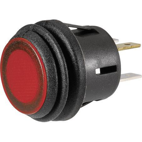 Push/Push Button Switch Off/On SPST Red LED (Contacts Rated 20A @ 12V)