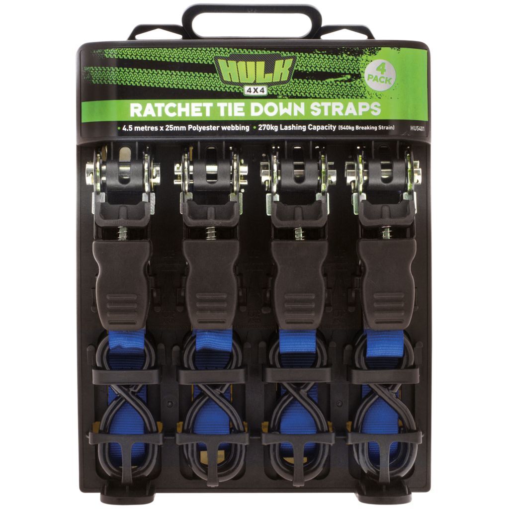Hulk 4x4 Ratchet Tiedown Straps (4pk)