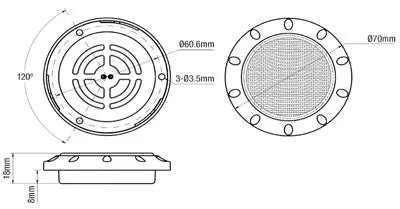 Roadvision LED Interior Lamp White Recessed Mount 12V 30 LEDs 100mm