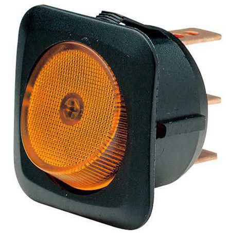 Rocker Switch Off/On SPST Amber Illuminated (Contacts Rated 25A @ 12V)