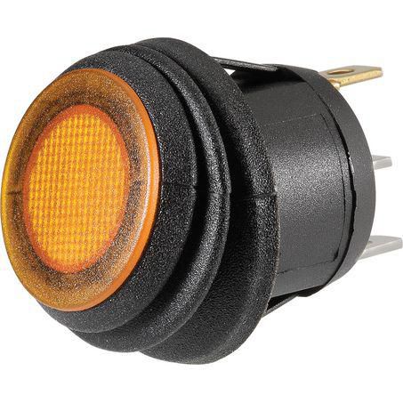 Rocker Switch Off/On SPST Amber LED (Contacts Rated 20A @ 12V)