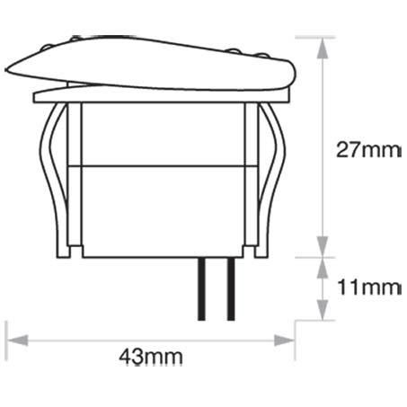 Sealed Rocker Switch Off/On SPST (Contacts Rated 20A @ 12V)