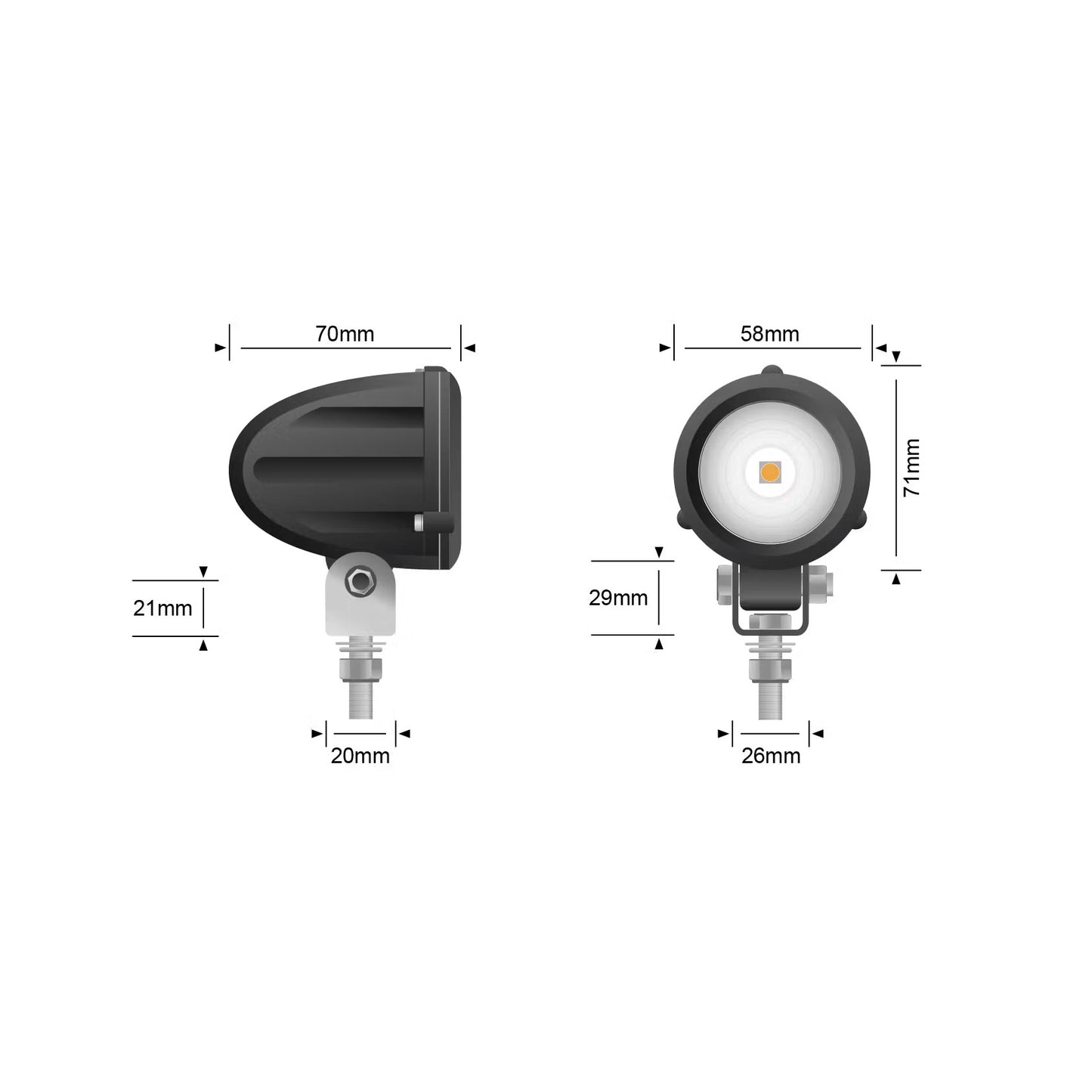 MCX10 Motorcyle LED Light Driving Beam