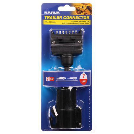 Trailer Adaptor 7 Pin Flat (Car) To 7 Pin Large Round (Trailer)