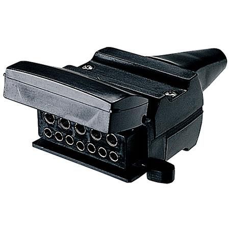 Trailer Socket 12 Pin Flat with Reed Switch Normally Closed Circuit