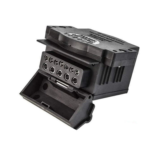 Trailer Vision 12 Pin Flat Trailer Socket with Red & Blue LED - AUX Circuit Ready