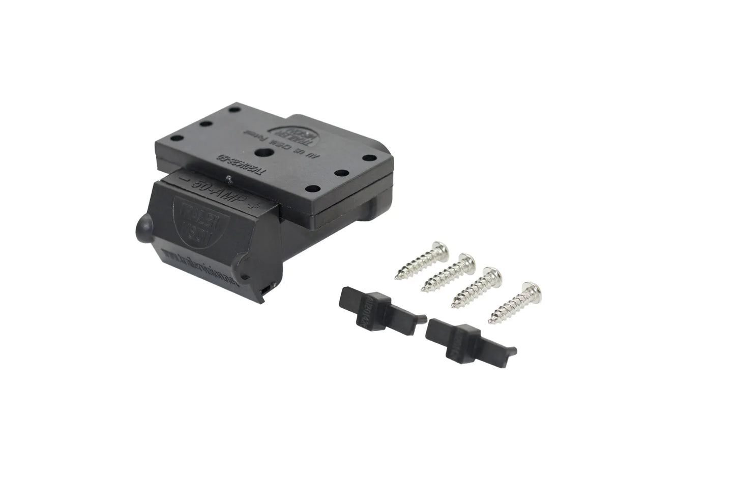 Trailer Vision Black 50 Amp Surface Mount Anderson Connector Cover with Red LED