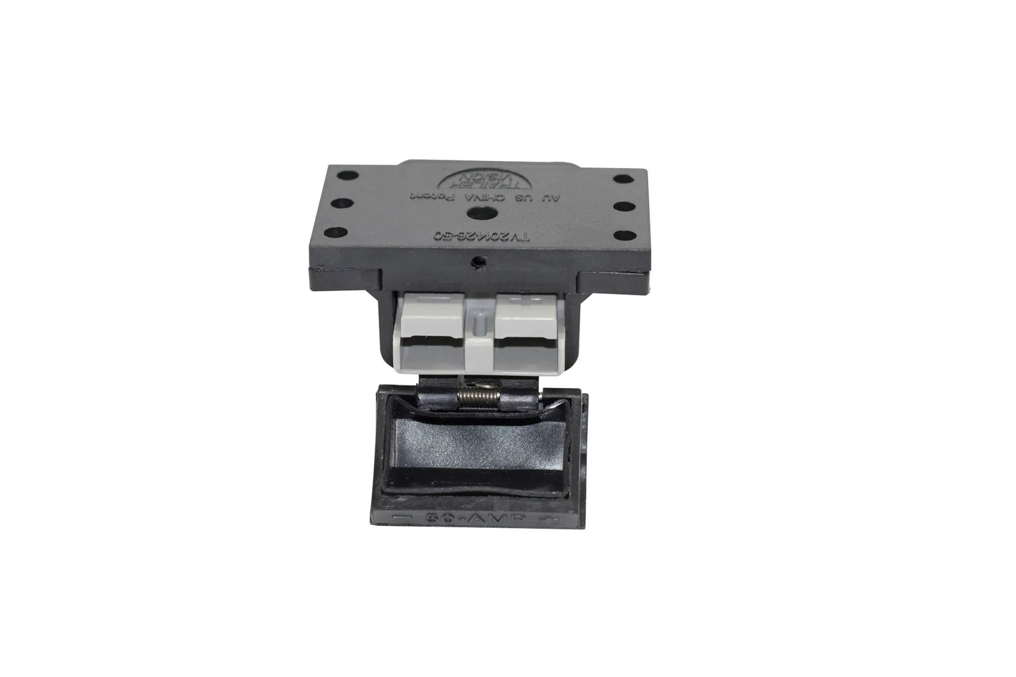 Trailer Vision Black 50 Amp Surface Mount Anderson Connector Cover with Red LED