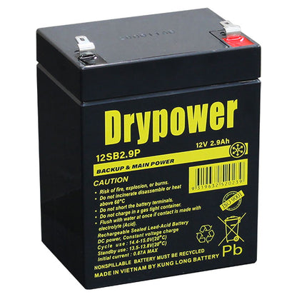 12V 2.9Ah Sealed Lead Acid Battery