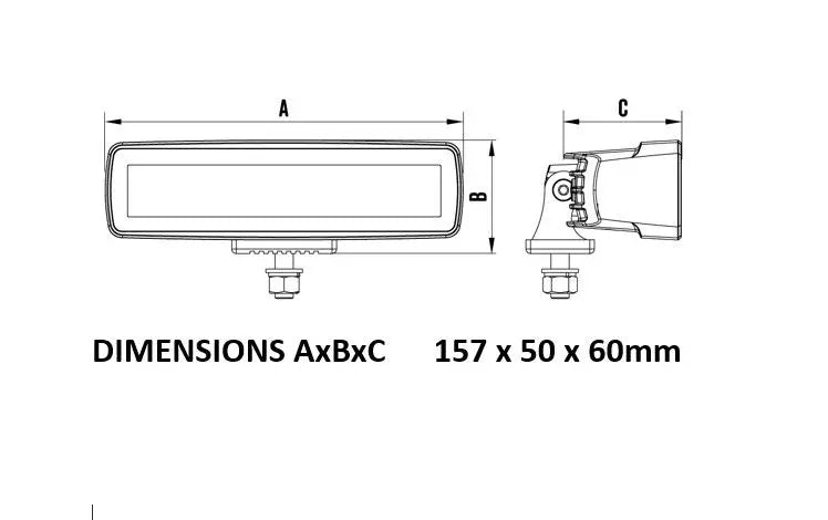 35W LED Work Light 160° Flood Beam - 10-30V 1975lm Stealth IP69K