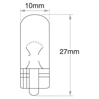 12V 3W T-10mm Wedge Globe