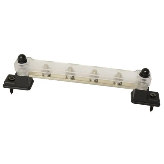 LV Automotive 48V 150A Busbar - 4 Way M6 Power Distribution Block with Transparent Cover