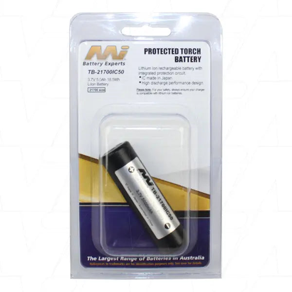 5.0Ah Protected Lithium-ion Torch Battery (TB-21700IC50-BP1)