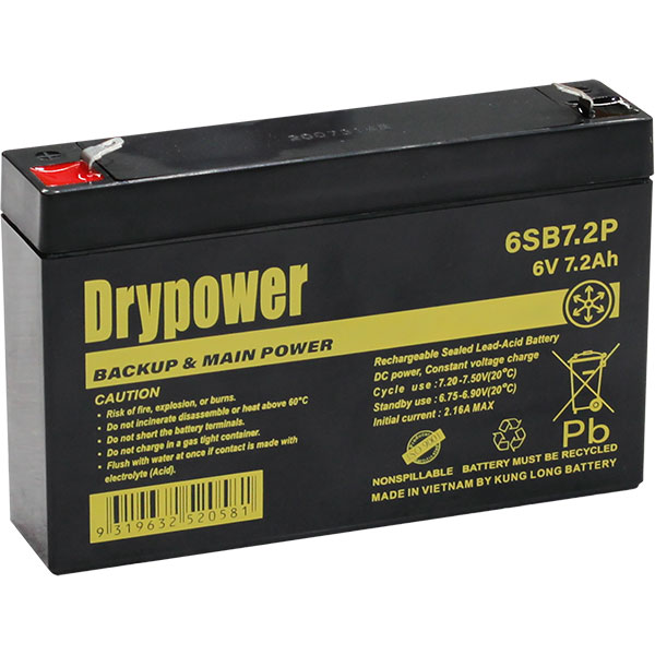 6V 7.2Ah Sealed Lead Acid Battery