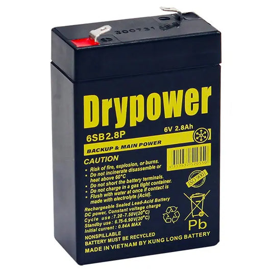 Drypower 6V 2.8Ah SLA Battery – Backup & Main Power