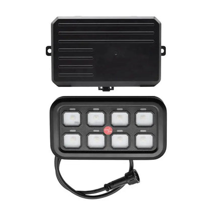 8 Way Switch Panel with LED Indicators – 12/24V, Compact Design