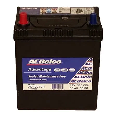 ACDelco AD42B19R 12 V 38 Ah Car Battery - 360 CCA Sealed Maintenance-Free