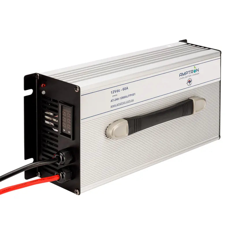 Amptron 12 V 60 A LiFePO₄ AC‑DC Battery Charger with Battery Wake‑Up