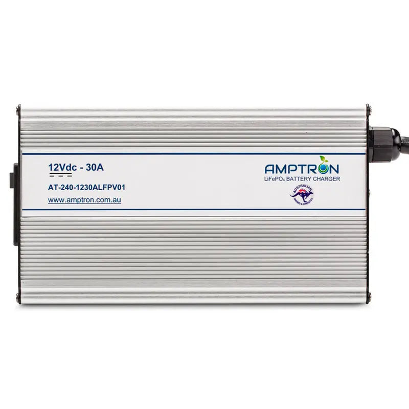 Amptron 12V 30A LiFePO₄ AC‑DC Battery Charger with Wake‑Up Feature